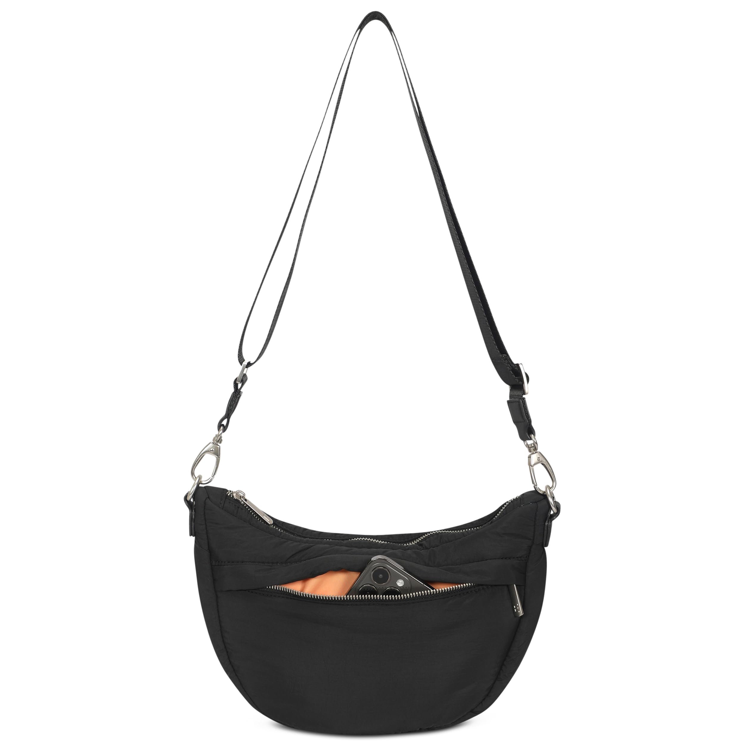 Expatrié Borsa a Tracolla Donna - Vivy - Borsetta Mezzaluna - Borsa Piumino Piccola - Soft Crossbody Half Moon Bag - Regolabile Marsupio alla Moda - Impermeabile