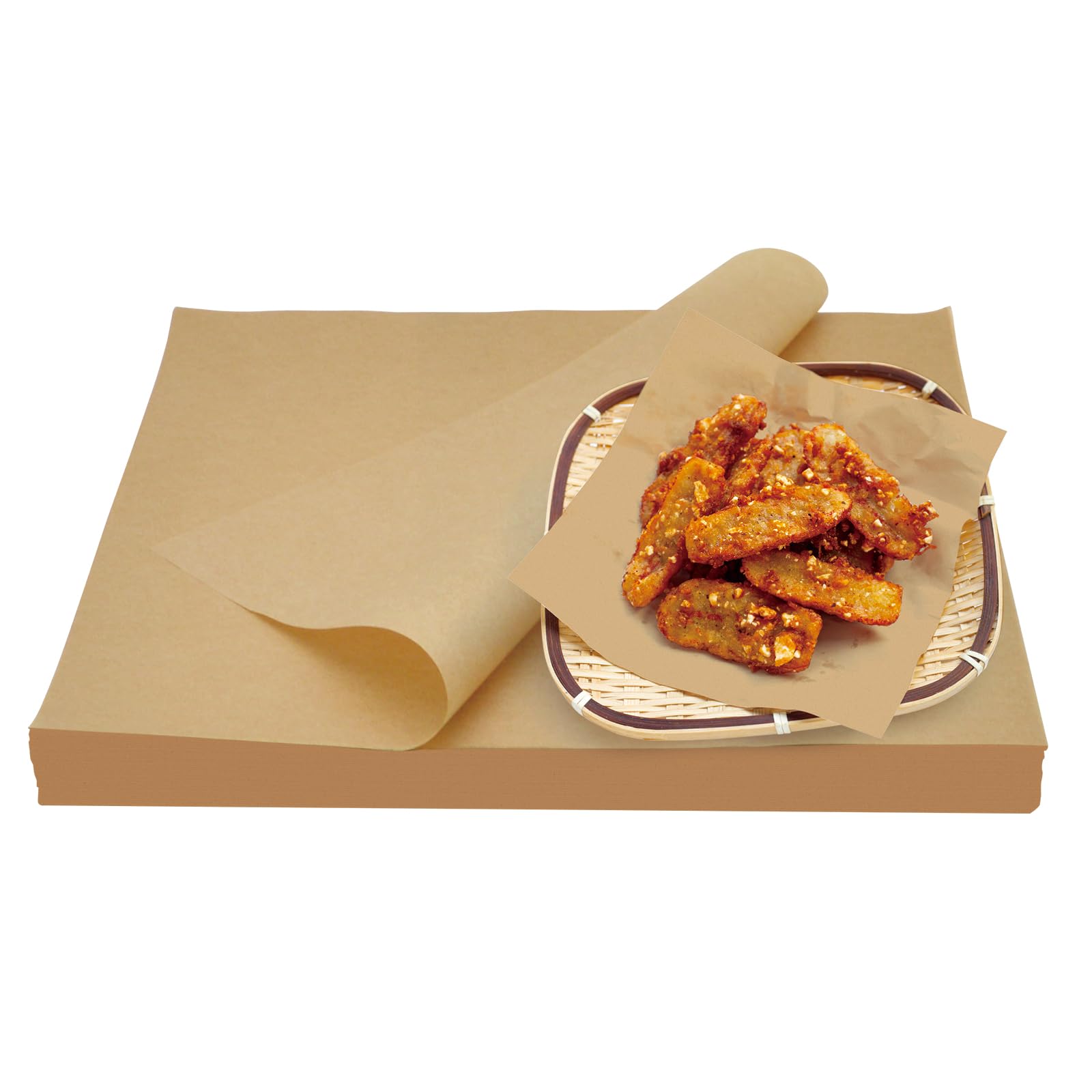 Yenmoz 300 PCS Parchment Paper Sheets 8.66x8.66 Inch, Unbleached Parchment Paper for Baking, Non-Stick Precut Parchment Sheets for Baking Grilling