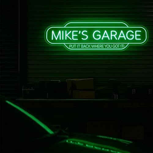 Miniatura 1 de Letrero de neón personalizado para decoración de pared de garaje, letreros LED personalizados para garaje, letrero de neón con nombre LED 3D para
