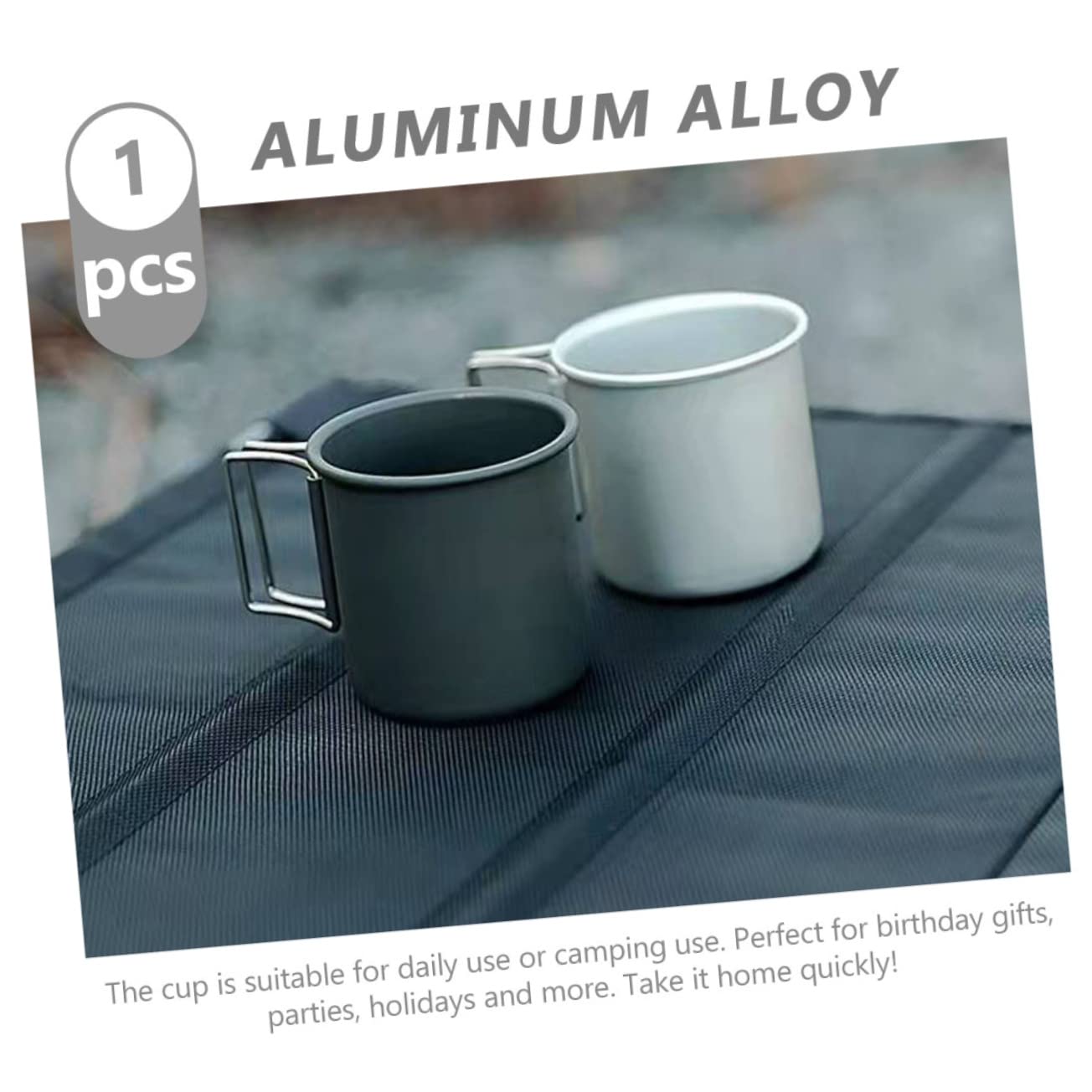 KOMBIUDA 4 Stücke Elegante Tragbare Wasser Tasse Aluminium Legierung Camping Tasse Klapp Griff Für Wandern