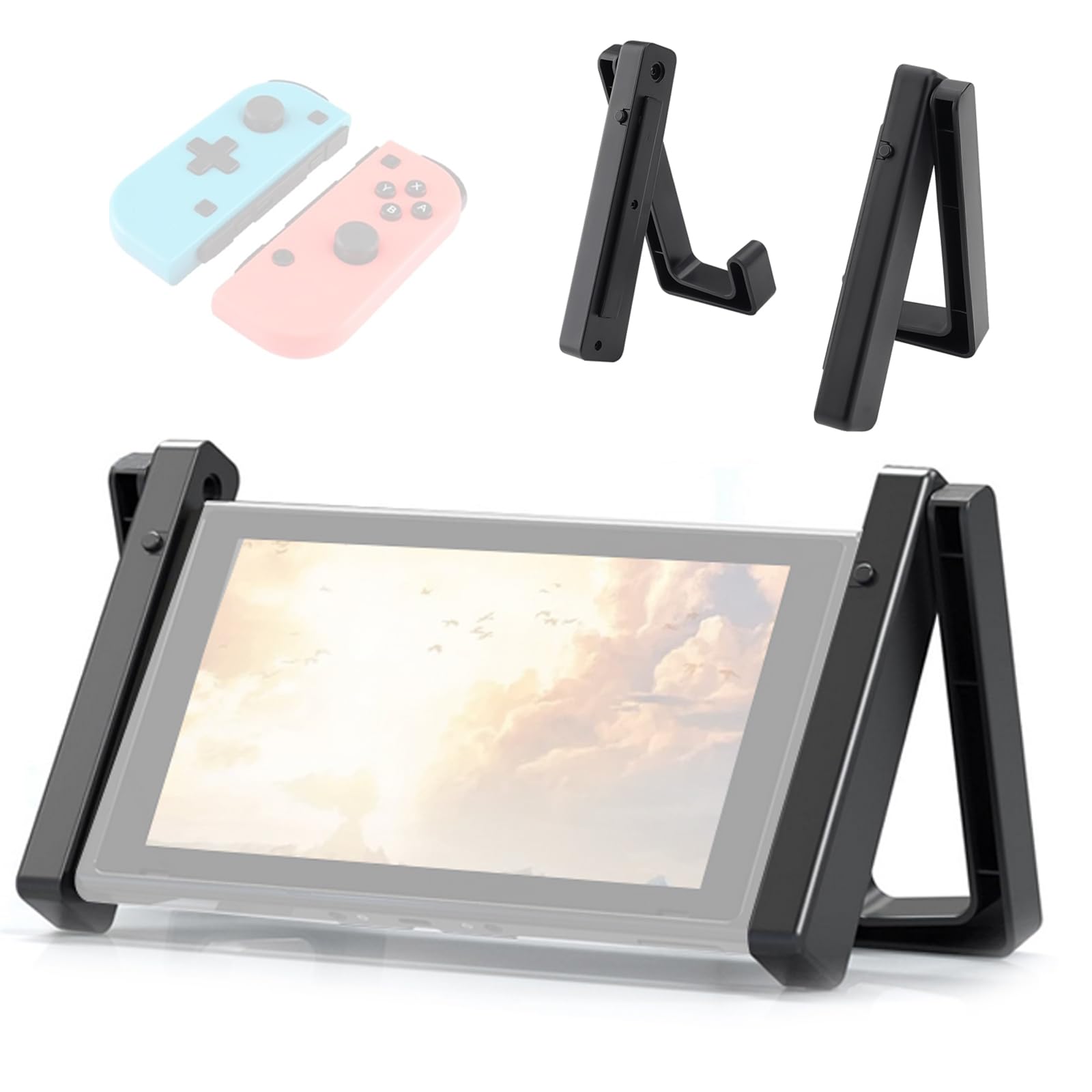 YIBEICO Car Holder for Nintendo Switch/OLED, Foldable and Adjustable Table Stand Playstand Bracket, Dock Car Headrest Play Stand Mount,Portable Console Desktop Holder