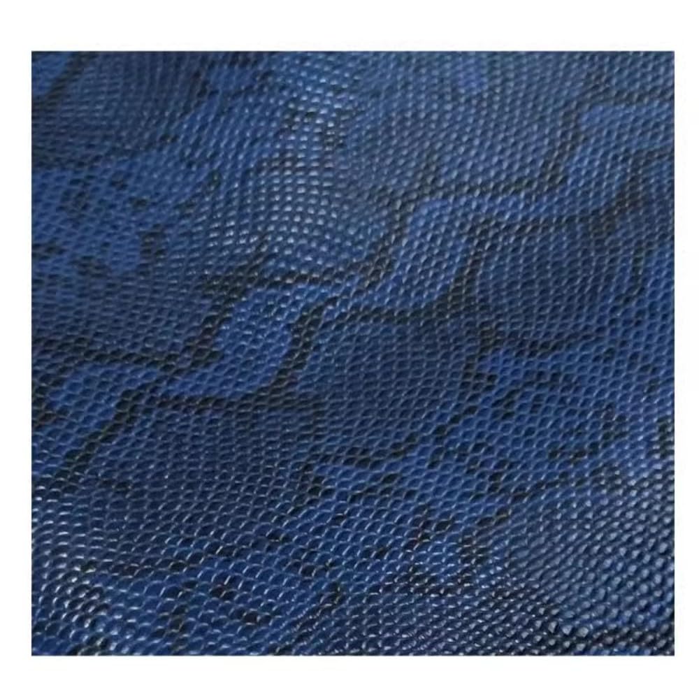 Aibote Hojas de piel de vaca auténtica en relieve, material de piel de vaca para manualidades de cuero (patrón de pitón azul, 5 pies cuadrados (forma irregular))