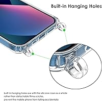 Vista 3 de ZTOFERA Compatible con iPhone 12/iPhone 12 Pro, funda transparente con cordón ajustable, TPU suave y delgada, a prueba de golpes, funda cruzada