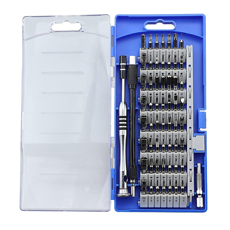 Precyzyjny śrubokręt Set Ratchet Magnetic Sterownik 60/25 w 1 Torx Hex Bit Multitool Bits Naprawa Naprawa Ręcznie Naprawa Zestaw narzędzi(Blauw)