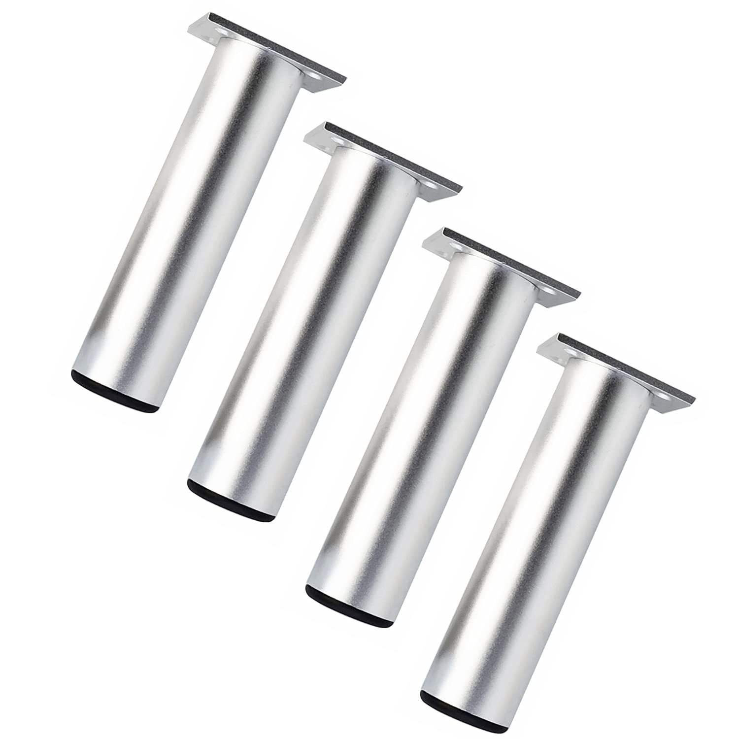 Qrity Aluminium Alloy Furniture Legs, Pack of 4, 150 mm Height Replacement Feet Support Legs for Furniture Table Sofa Bed Desk, Silver