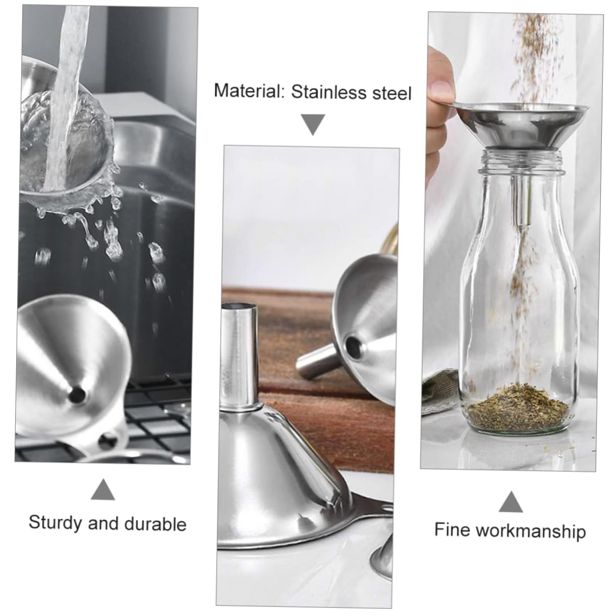 Juego de Embudos de Acero Inoxidable 1 Set para Cocina