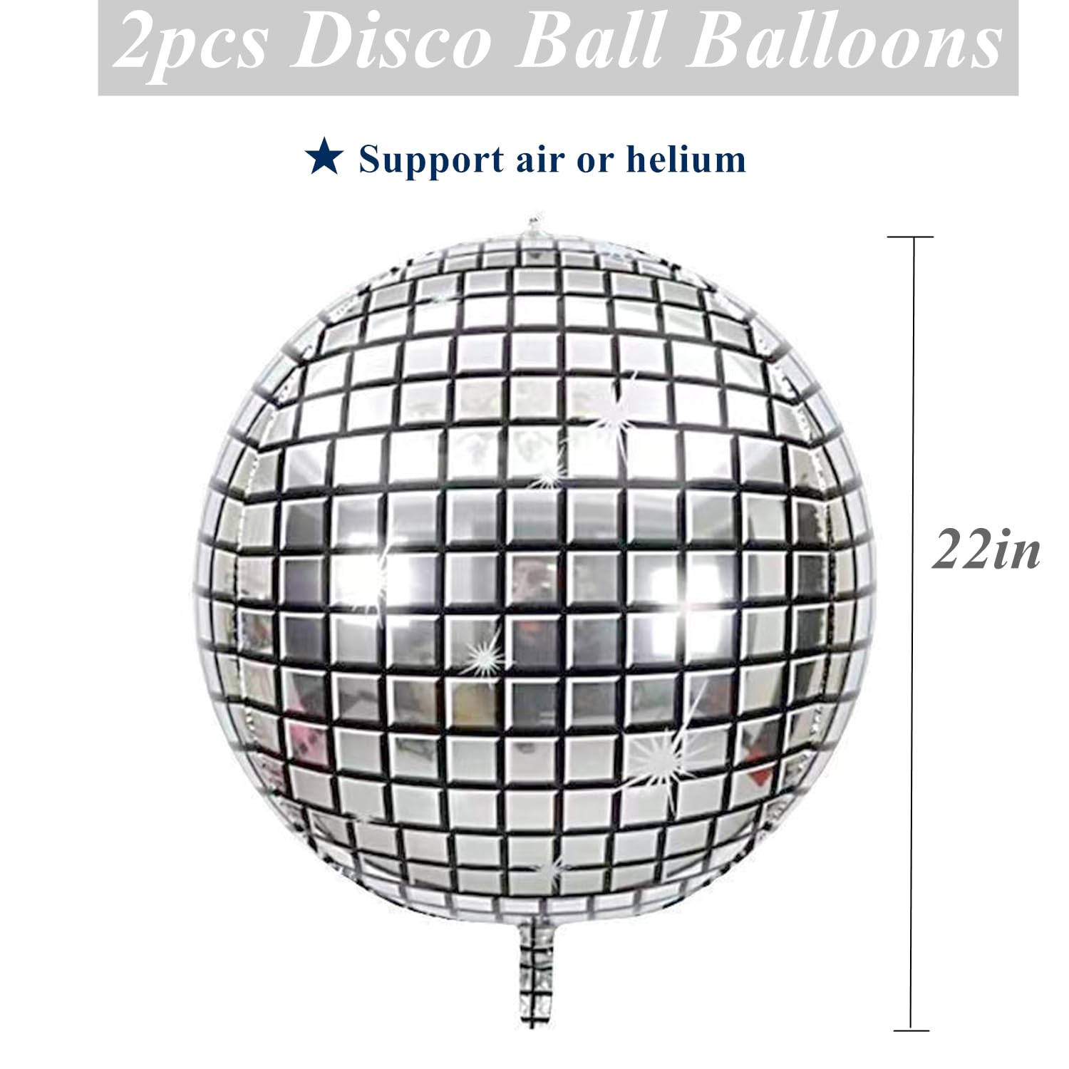 Elicola Prom 2025 Balloons Banner with 2Pcs Star and Prom Disco Ball Foil Balloons Backdrop for High School College Grad Graduation Class of 2025 Party Decorations,Silver - Image 3
