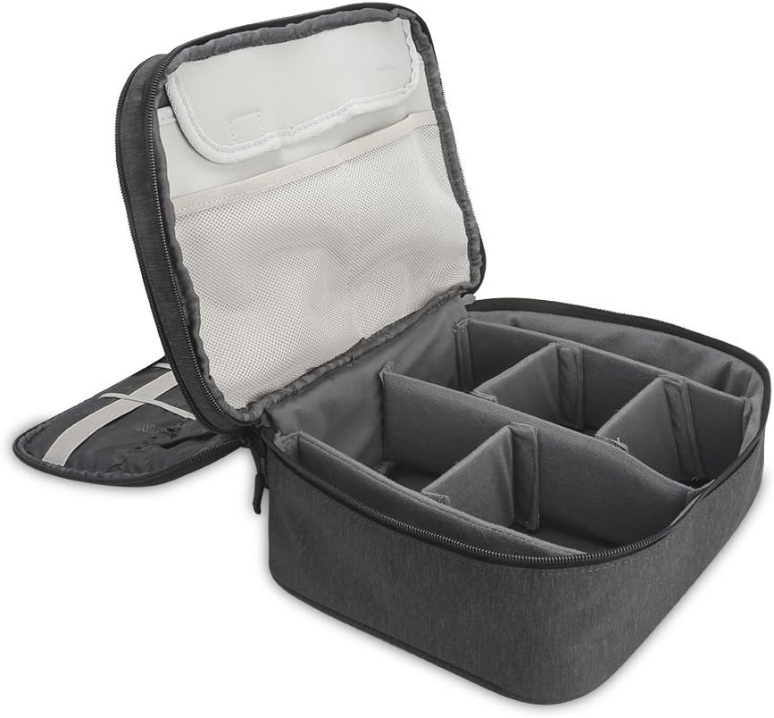 Super Brands BUBM Electronic Organizer, Double Layer Travel Cable Organizer Bag for Cord, Memory Card, Power Bank and More, A Pouch fits for Up to 10.5'' iPad Pro (Extra Large, Denim Gray)