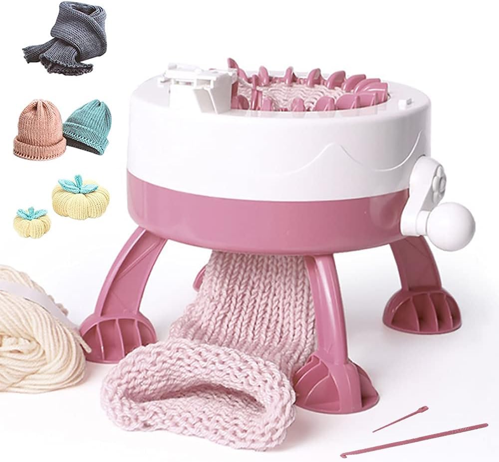 Circular Knitting Machine 22 Needles, Smart Manual Crochet & Loom Knitter, Round/Flat Weaving for Hat, Sock, Scarf, Gloves, Craft Tool for Kids & Adults-image-42