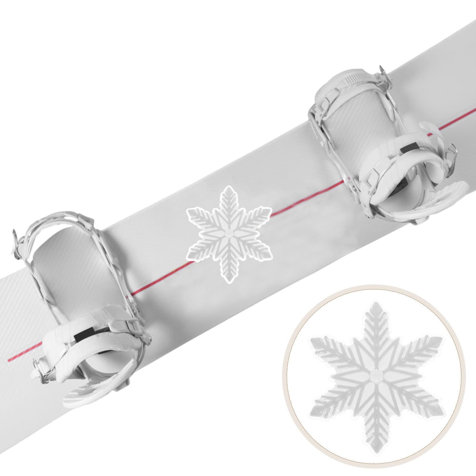 Sewroro Snowboard Anti Rutsch Aufkleber 3D Schneeflocke Weiß Kunststoff