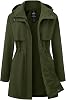 wantdo Womens Lightweight Rain Jackets Waterproof Long Raincoats with Hood Trench Coats Windbreaker