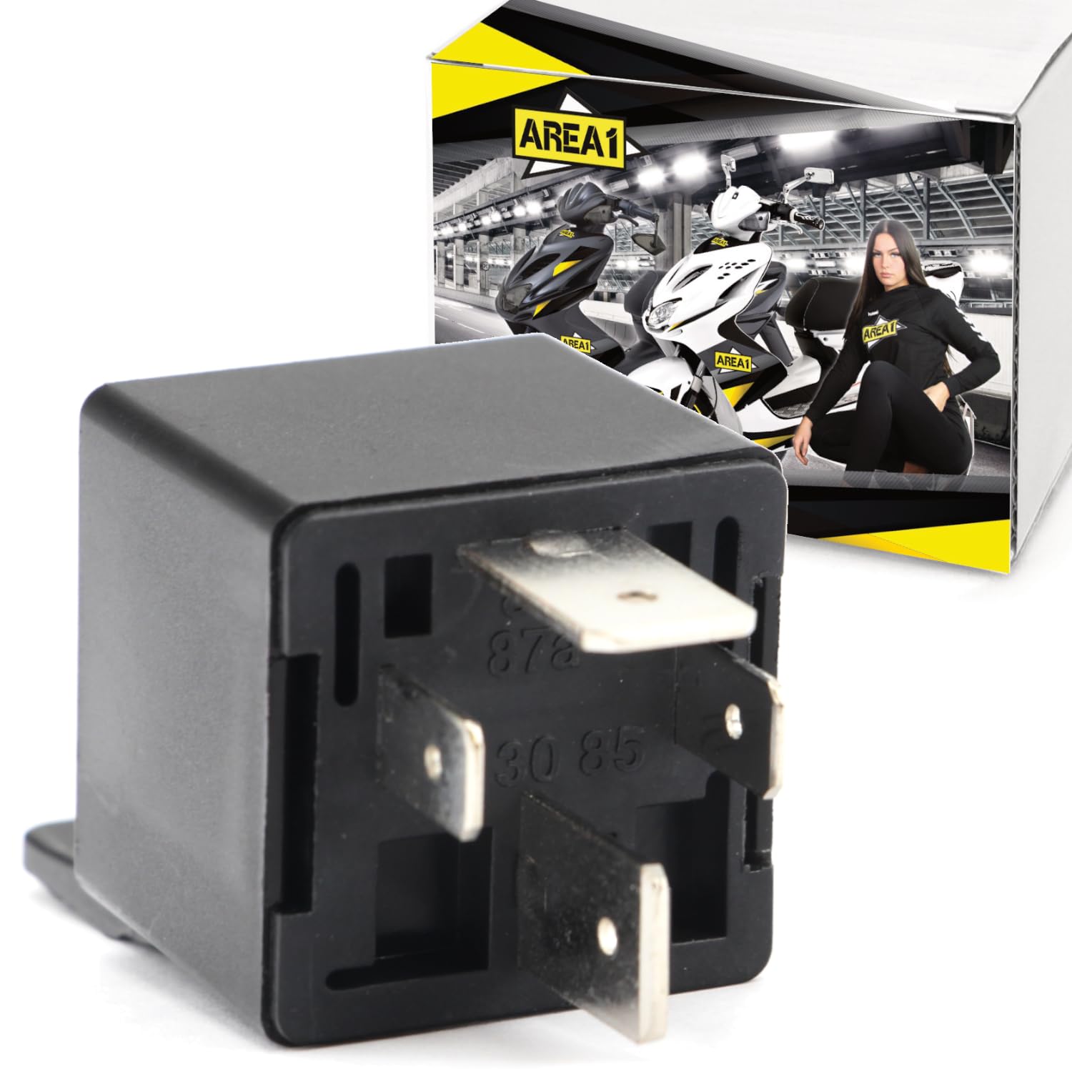 Area1 Relè di avviamento per scooter, 4 pin, 12 V, 80 A, compatibile con SR50 Mojito Runner TPH NRG Zip Liberty S LX LXV ET2 ET4 GTS