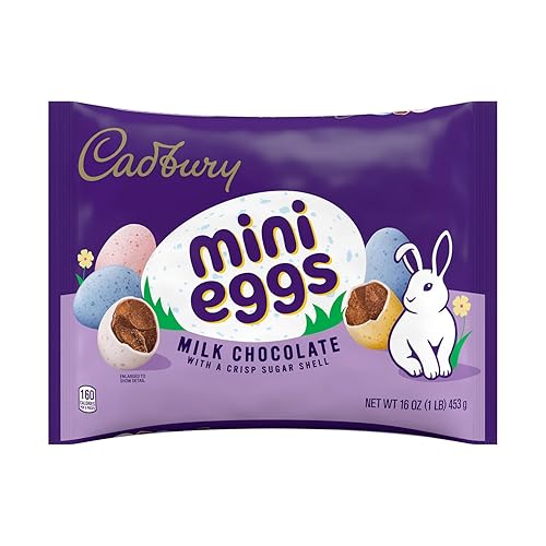 CADBURY MINI EGGS - Bolsa de chocolate con leche, cesta de Pascua, 16 onzas
