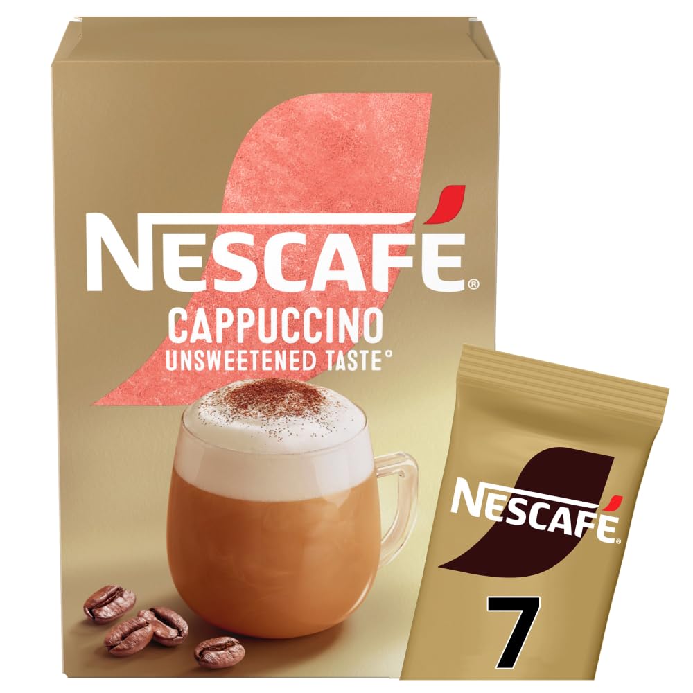 Nescafe Cappuccino Unsweetened 7 Sachets Instant Coffee UK