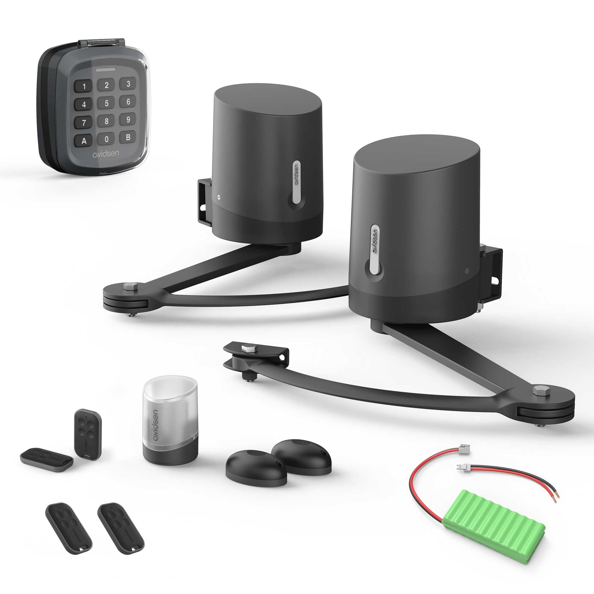 Avidsen - Kit sécurité motorisation connectée à Bras articulés Orane Connect avec Batterie de Secours et digicode