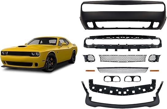 Front Bumper Cover Conversion Compatible with 2008-2014 Dodge Challenger Hellcat Style SRT Front Bumper Body Kit
