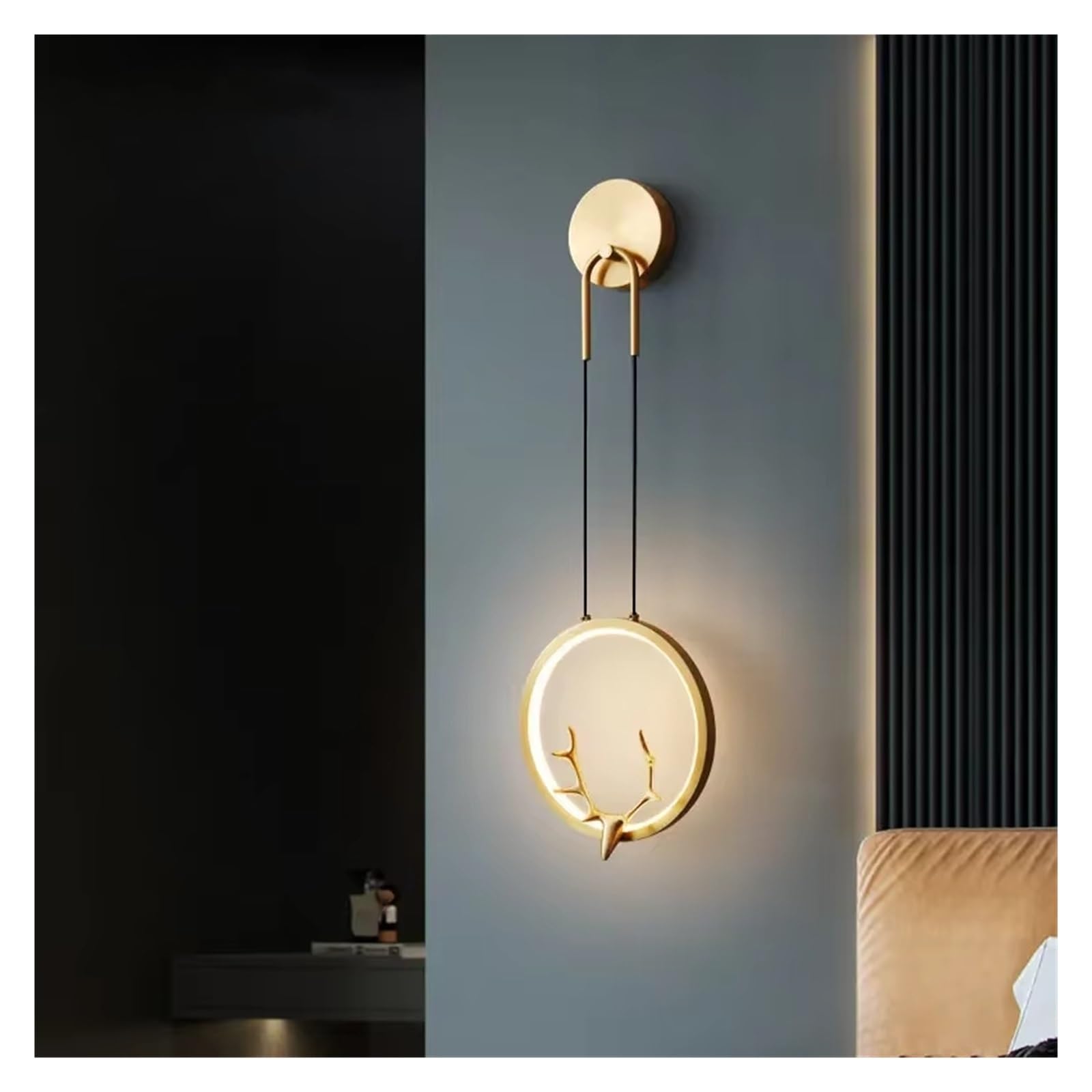 ASerZenith Copper Wall Light Led 3 Colors Brass Gold Lamp Creative Antlers Decor For Home Living Bed Room