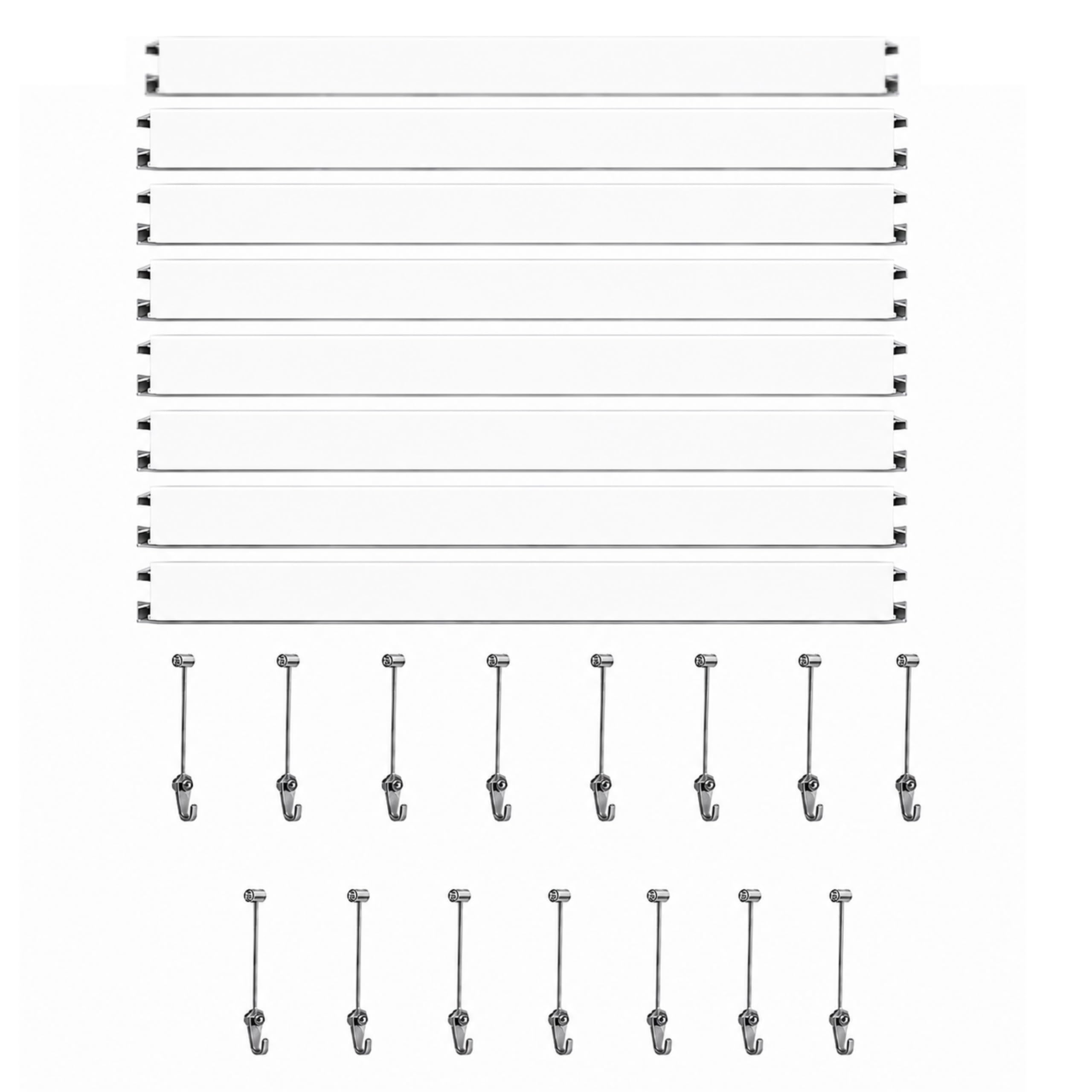 riel colgar cuadros pack 12 metros Eurohang guías aluminio Blanco mate 150 cm cable acero ganchos Tornillo Plus clips tapas tornillos