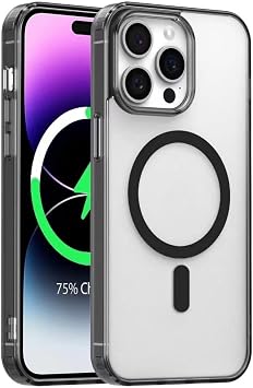 iPhone 15 Pro MagSafe Uyumlu  effaf Sert Telefon K l f  Manyetik Hizalama  nce Hafif Darbe Dayan kl  Kamera Korumal  Koruma Kapak Siyah