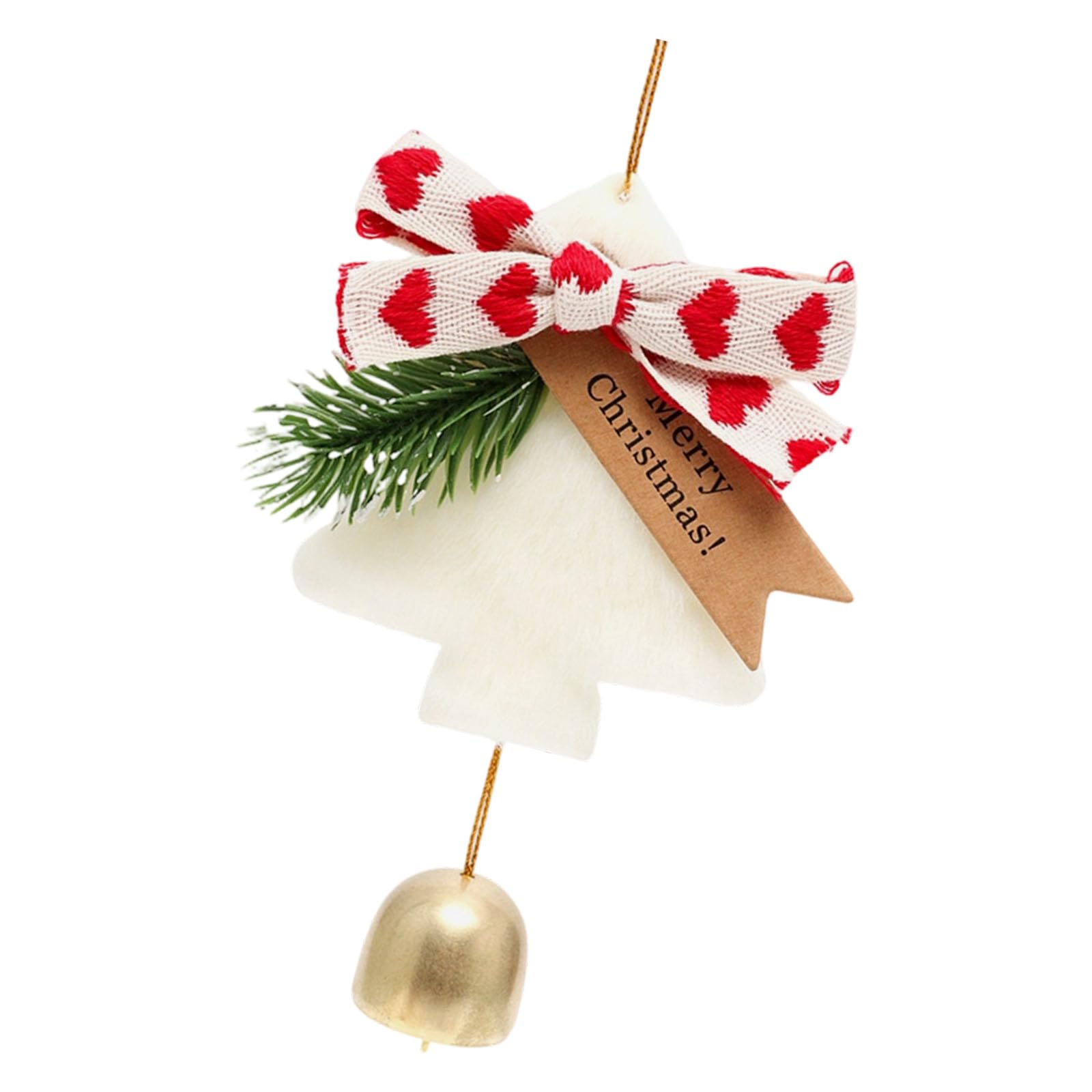 KAQNTUD Pack of 2 Soft Velvet Fabric Bells Christmas Tree Hanging Decoration for Christmas Birthday Festivals Celebrations Multipurpose Party Decorations