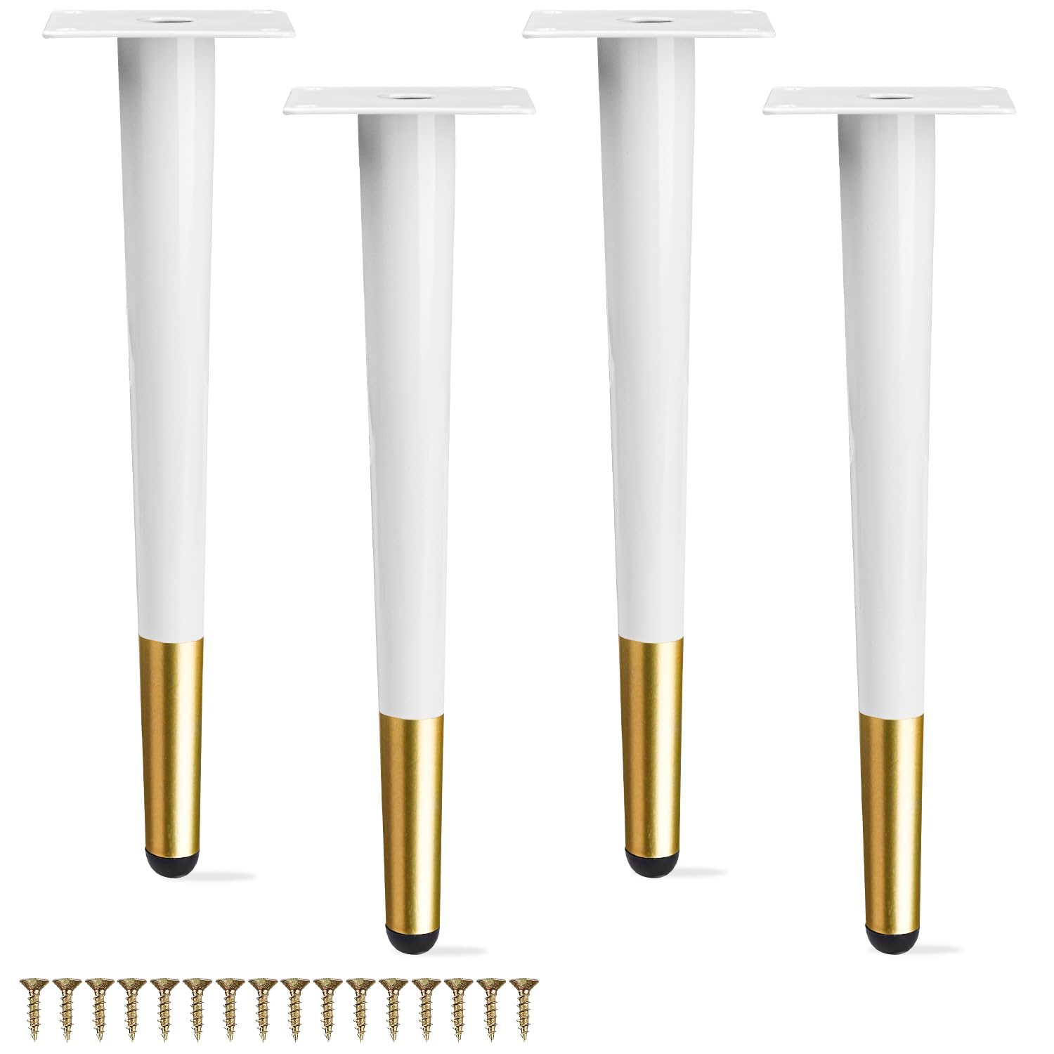 Btowin 8 Inch / 20cm Metal Furniture Legs, 4Pcs Modern Straight Tapered Furniture Feet