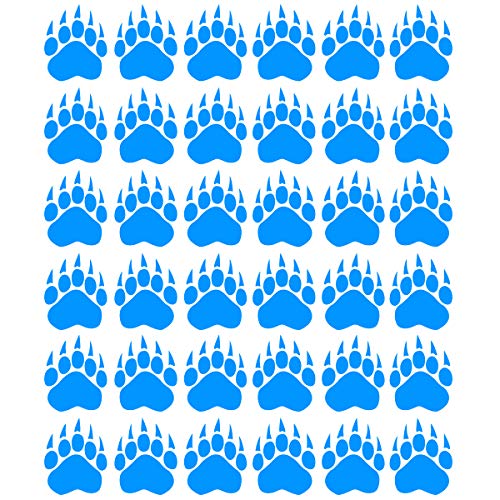 Vinilos decorativos huellas de oso 36 piezas azul celeste