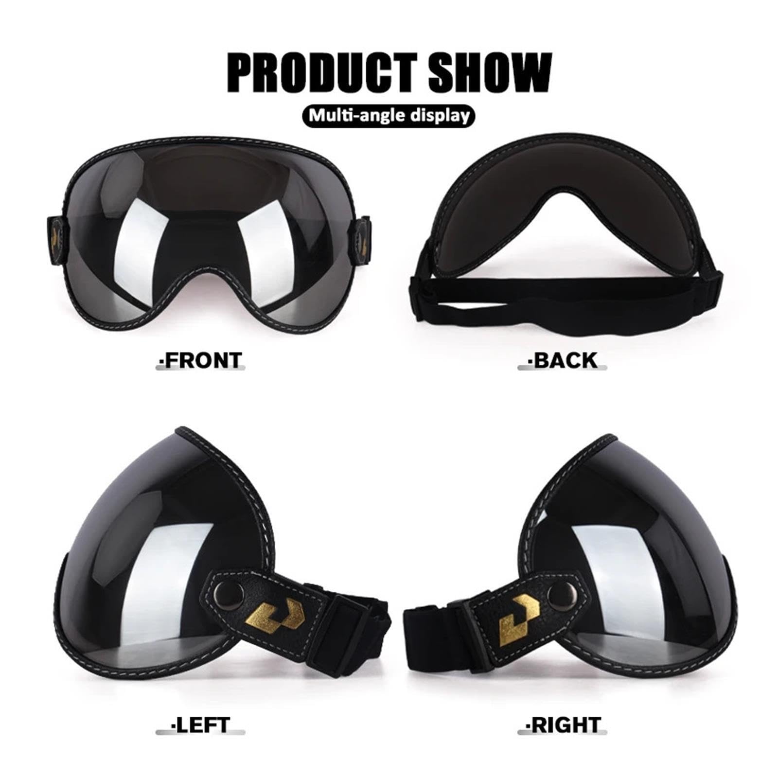 Occhiali da casco Occhiali da moto retrò con visiera a bolle all'aperto