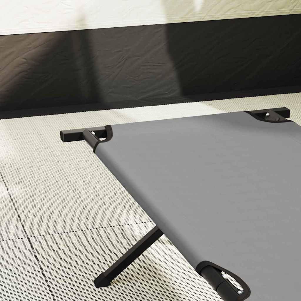 2er Set Campingbett Klappbett 210 x 80 x 46 cm Grau, Faltbares Feldbett für Outdoor, Angeln und Garten, Stabiler Stahlrahmen mit Oxford-Gewebe