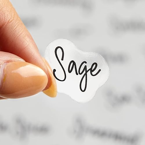 Miniatura 8 de Talented Kitchen 272 etiquetas adhesivas para especias, etiquetas transparentes para tarros de especias preimpresas para condimentar hierbas,