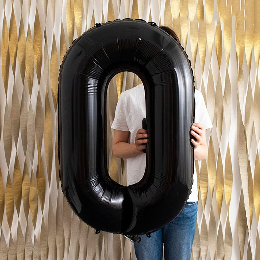 30th Birthday Party Decorations Set for Girl Boy Women Men Black HAPPY BIRTHDAY Letter Banner Silver Sparkly Glitter Traingle Banner Confetti Latex Balloons with Black Giant Number 30 Balloon - Image 6