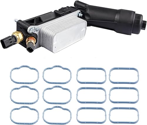 Conjunto de filtro de enfriador de aceite de motor compatible con cargador Grand Cherokee 2014-2017 con filtro adicional