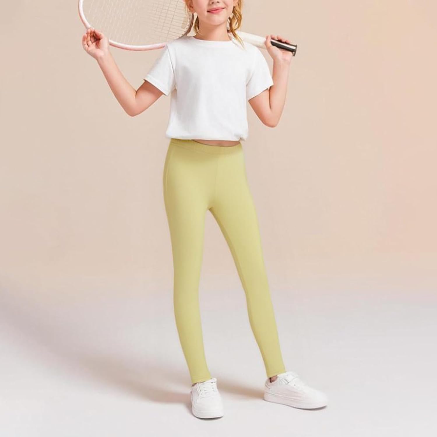 6 Pack Girls Leggings Yoga Leggings for Girls Soft Stretchy Pants Kids Basic Solid School Pants - Image 2