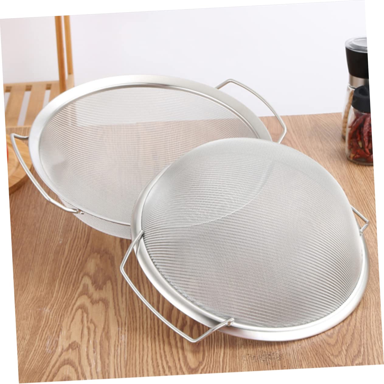 LABRIMP Colador de Malla de Acero Inoxidable Asa para Filtrar Arroz y Verduras en Cocina Doméstica, Utensilio Resistente y Práctico para Labores Culinarias