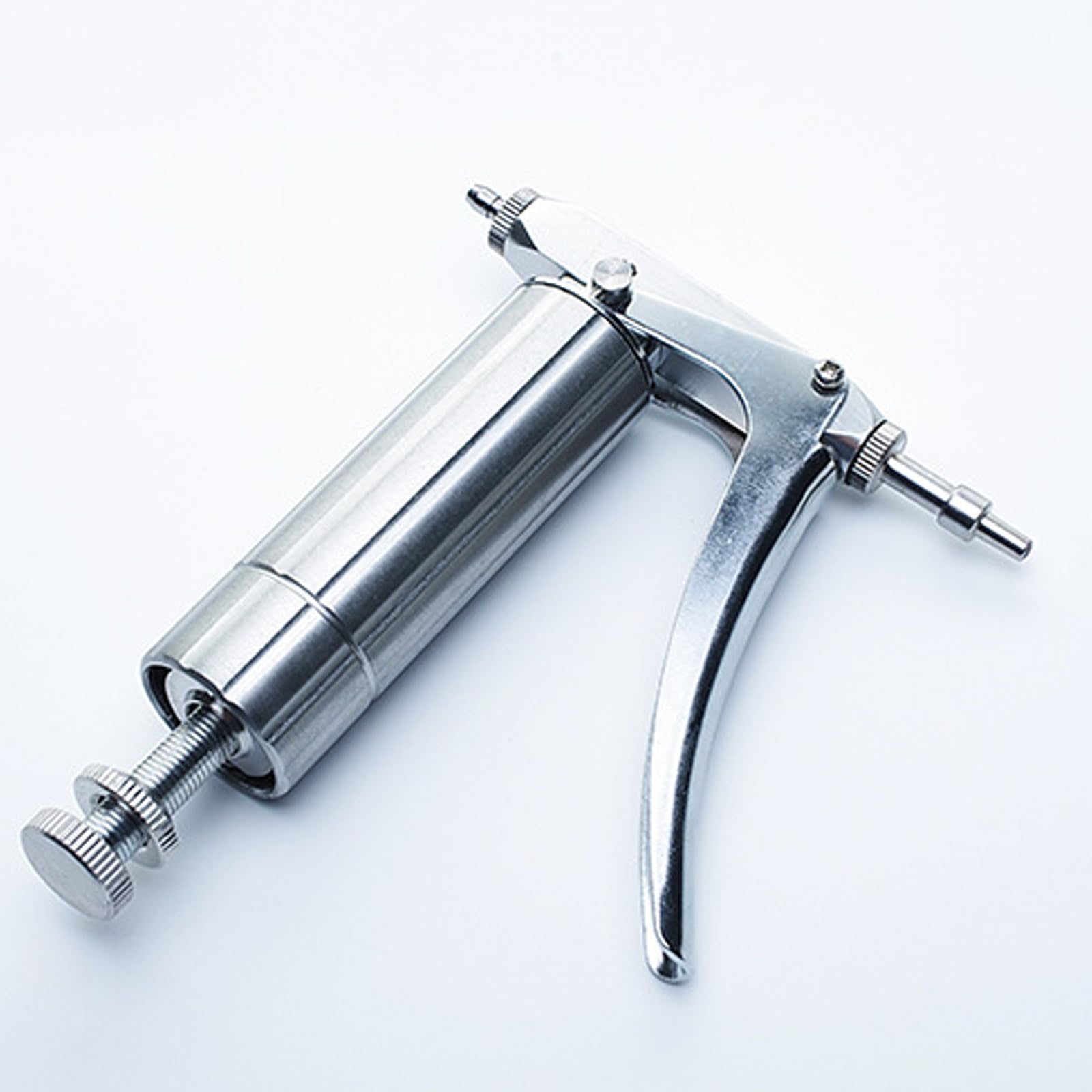 Metalowa strzykawka weterynaryjna, 1 ml, regulowany wtryskiwacz zwierząt do zwierząt gospodarskich, precyzyjny dozownik szczepionek, wielokrotnego użytku, do gęsi, świni, byka, owiec