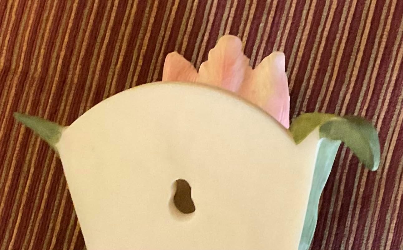 Pink Tulip Wall Vase Planter, Hand-Painted Bonded Marble, 7 x 3.5 Inch, Waterproof Pot, Indoor Floral Sculpture, Flat Wall Mounted Vase for Flowers Caddy for Glasses or Rosary from SassyXpressions