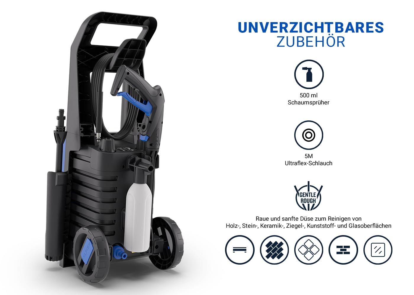 Nilfisk Classic 120 Bar Hochdruckreiniger – leicht zu bedienen für Auto, Terrasse und Außenflächen (1600 W)