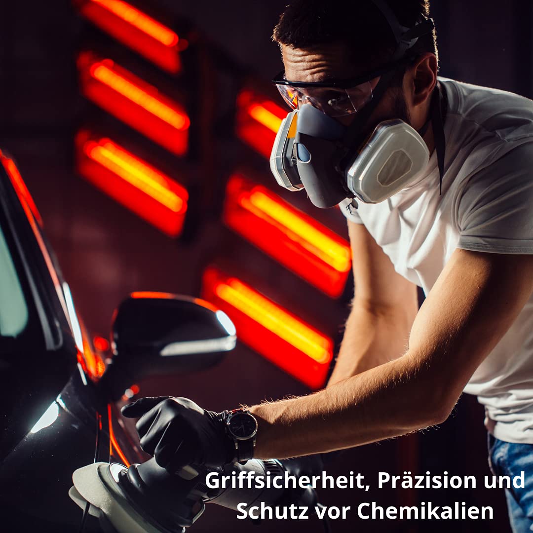PowerGrip Lot de 500 gants de protection jetables en nitrile non poudrés sans latex 2-3 x plus épais texture diamant Taille M