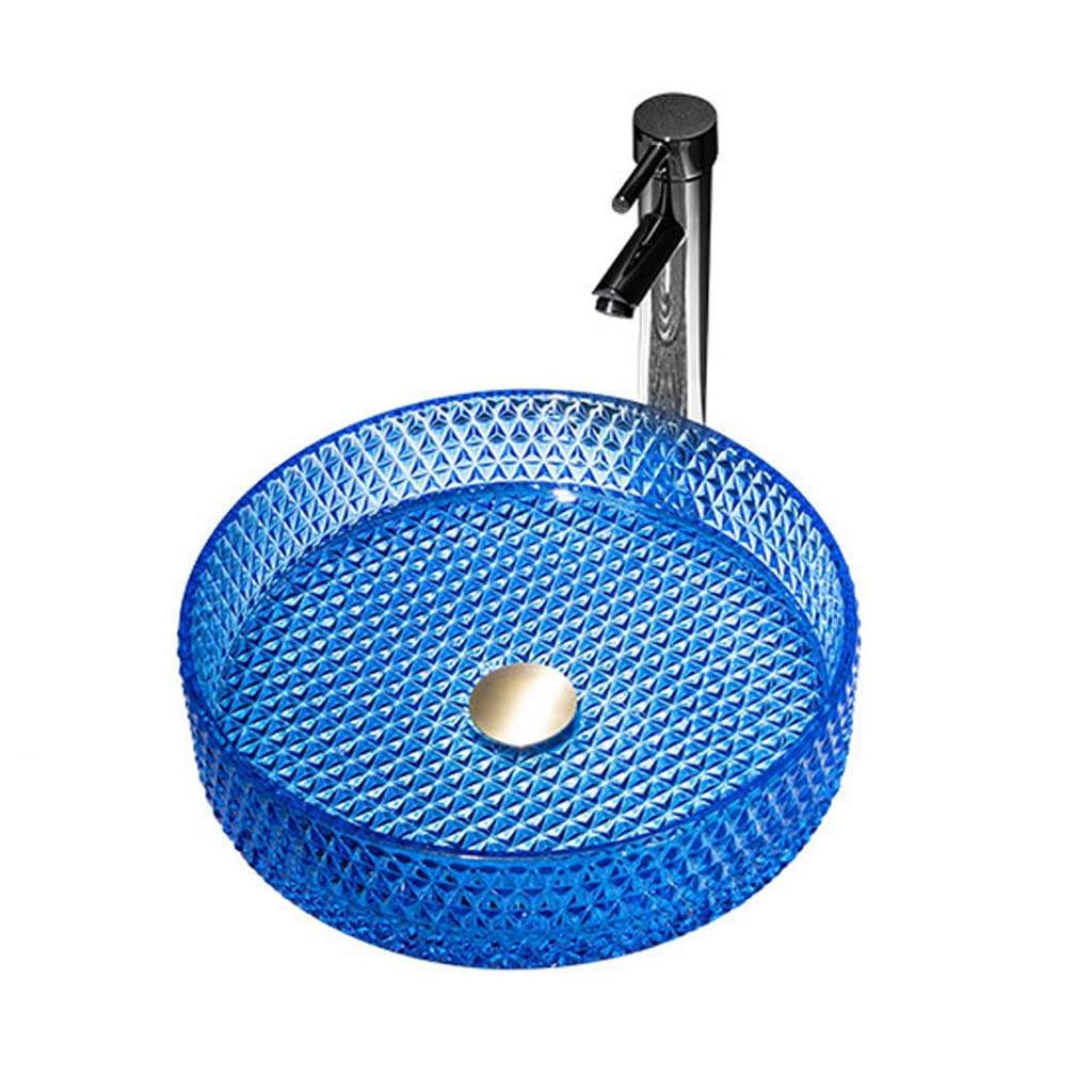 CWCQGH Bathroom Sinks Bathroom Vessel Sink Glass Vanity Bathroom Vanity Hotel Modern Vanity Bathroom Countertop Sink Vessel Vanity Sink Bowl Basin.