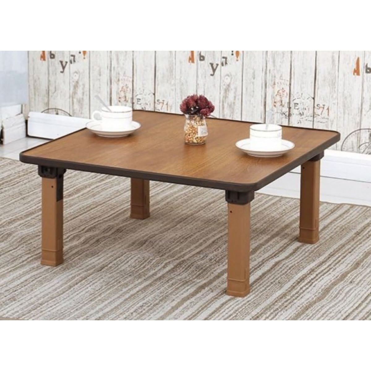 Amazon｜家具の里 ちゃぶ台 本格木製 ねこ脚 折りたたみ ライト