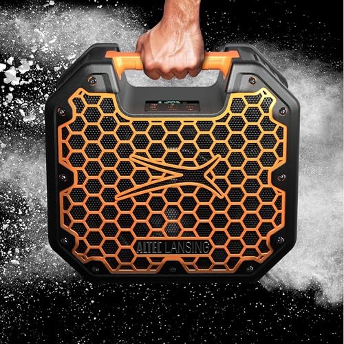 Image of Altec Lansing TOUGHBOXX Bluetooth Speaker, 70W Peak Power, IPX5 Waterproof, 18Hr Playtime, Party Sync 100+ Units, FM Radio, USB-C & Mic In, Ultimate Portable Outdoor Bluetooth Speaker