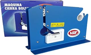 Maquina Cierra Bolsas en Metal Color Azul para Rollos de Cinta Adhesiva de 12 Milimetros
