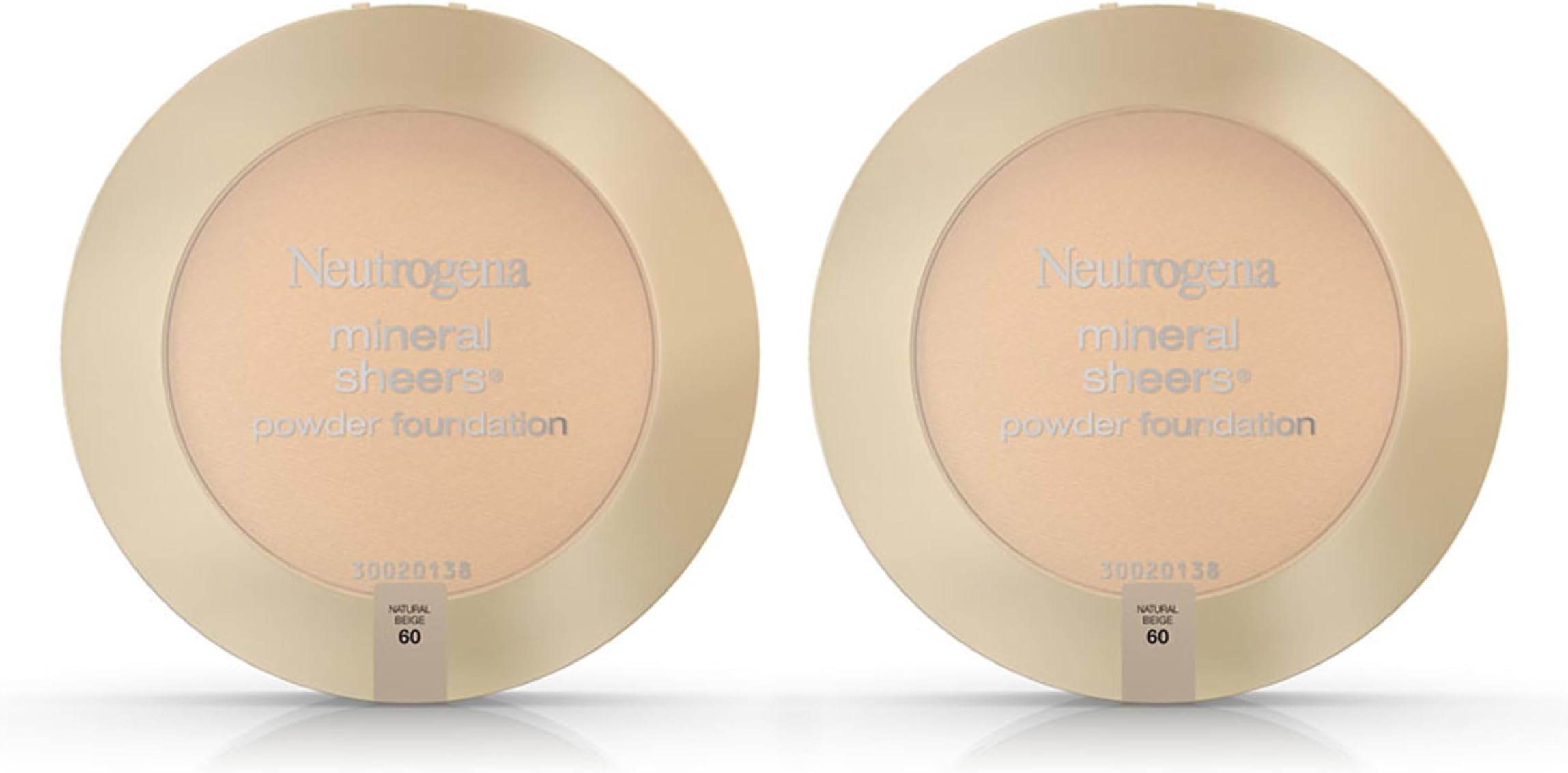 Neutrogena Mineral Sheers Compact Powder Foundation, Lightweight & Oil-Free Mineral Foundation, Fragrance-Free, Natural Beige 60,.34 oz