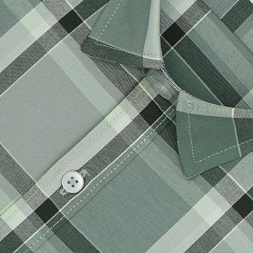 Image of GHPC 100% Cotton Checkered Half Sleeves Regular Fit Formal Shirt for Men