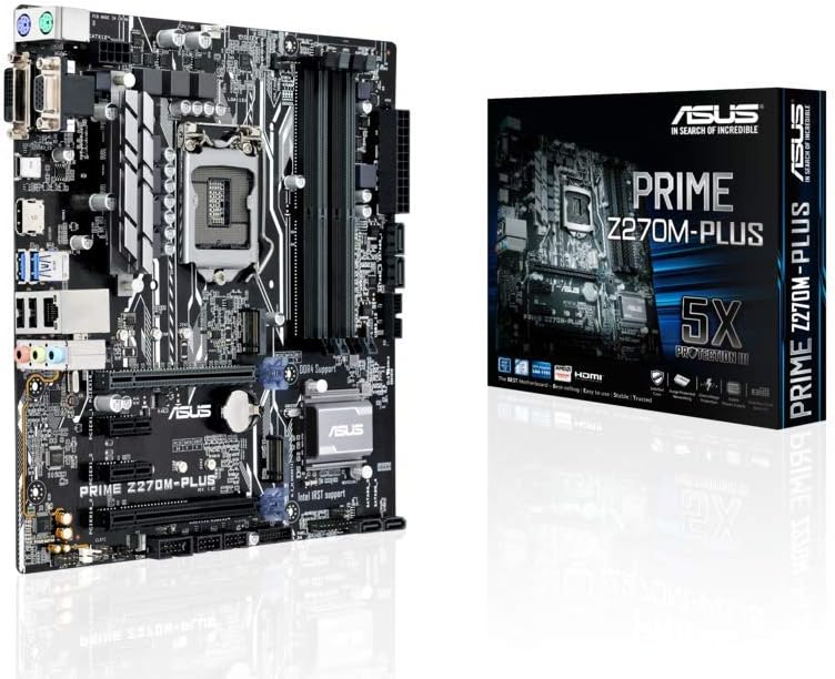 ASUS LGA 1151 PRIME Z270M-PLUS Intel Z270 M-ATX Motherboard - Black