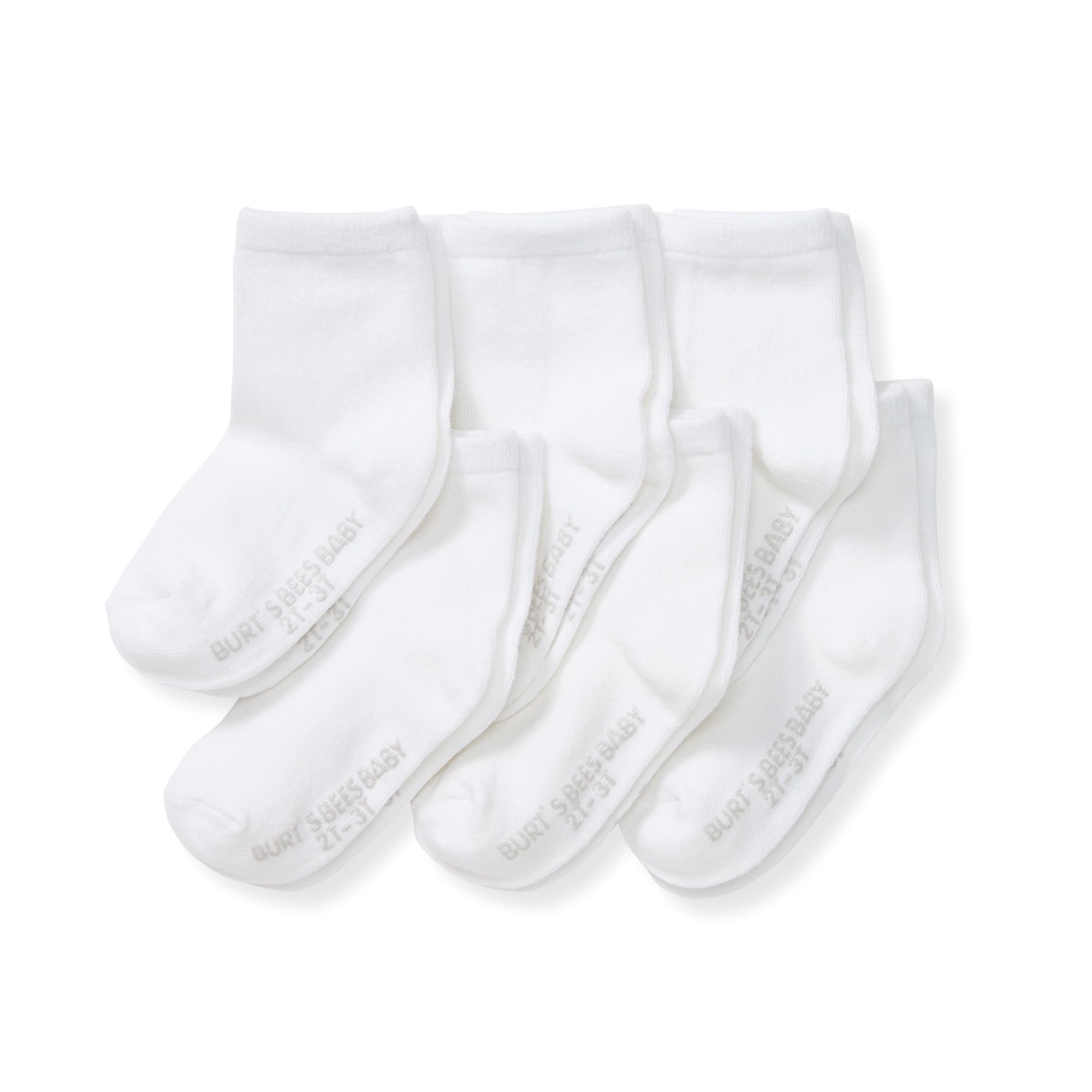 Burt's Bees Baby Baby Girls' Ankle Socks with Non-Slip Grips (6-Pack)
