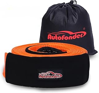Autofonder Heavy Duty Tow Strap:3 inch x 30 ft (30,000lbs Break Strength) Offroad Recovery Straps with Triple Reinforced Loop Ends to Ensure Peace of Mind Emergency 4x4 Off Road Towing Rope