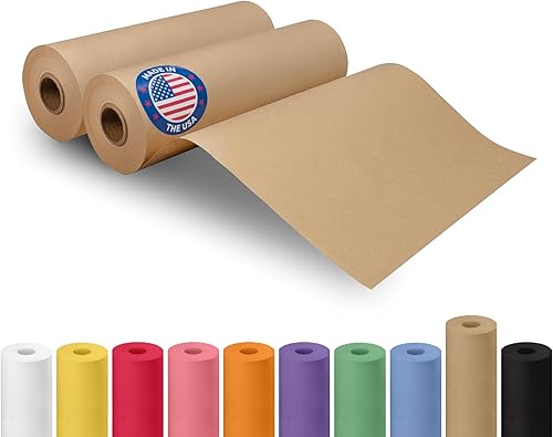 Miniatura 180 de IDL Packaging - Rollo de papel kraft rojo de 36 x 2160 pulgadas (180 pies), hecho en Estados Unidos, grosor 45 libras, arte, envoltura regalos