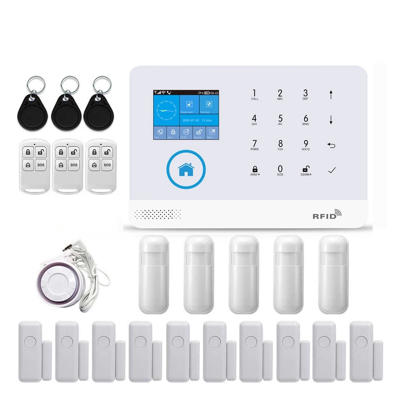 CUDTAPI GSM Home Security Alarm System With Wireless Motion Sensor Detector Burglar For Tuya APP Garden(F1)