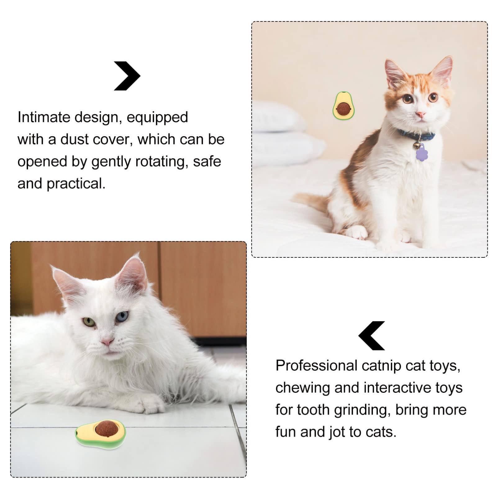 VANZACK 6pezzi Giocattoli Per Gatti Forma Di Avocado Con Catnip Giocattoli Interattivi Per Masticare e Divertirsi Per Gattini e Gatti Adulti Verde