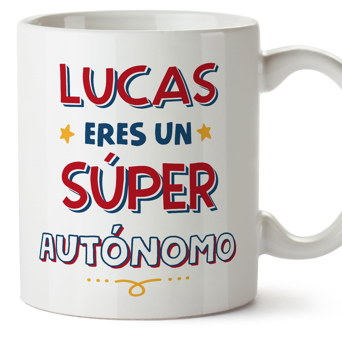 MUGFFINS Personalised Mug for SELF-Employed Man - in Spanish - Eres Súper - Funny Custom Gift for Colleagues - Ceramic 11oz Mug